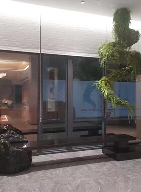 自然现代风适用家居客厅接待大厅绿植树装置复合材质落地窗处摆放