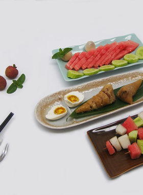 日式和风餐具手绘异形寿司盘鱼盘