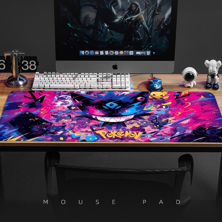 宝可梦耿鬼鼠标垫超大号办公桌面电脑桌垫长款动漫电竞键盘垫子