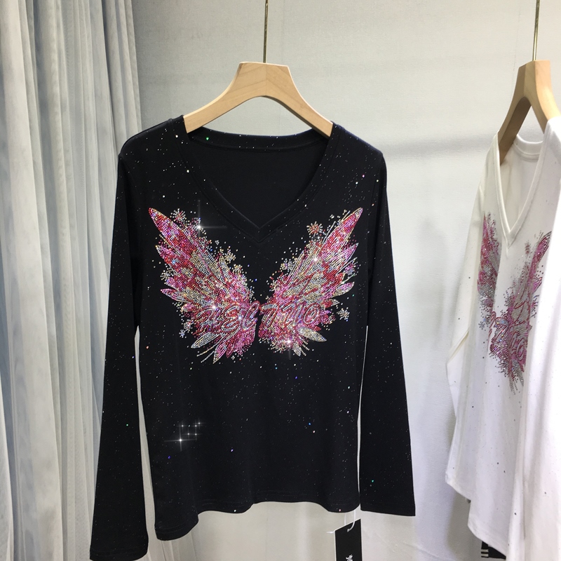 欧货重工烫钻打底衫女显瘦