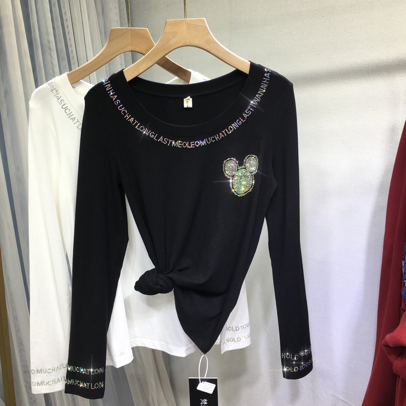 长袖欧美风常规镶钻女百搭休闲