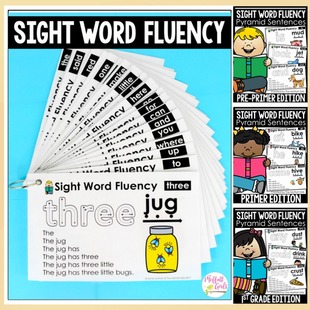 小学英语220词sightwords高频词练习卡自然拼读金字塔造句子描红