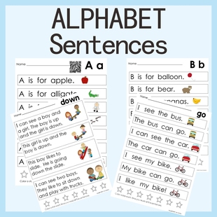 幼儿园26个字母sightwords高频视觉单词阅读英语练习朗读句子短文