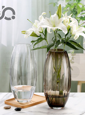 特大号花瓶落地重工玻璃水培透明富贵竹马醉木高40厘米50厘米原创