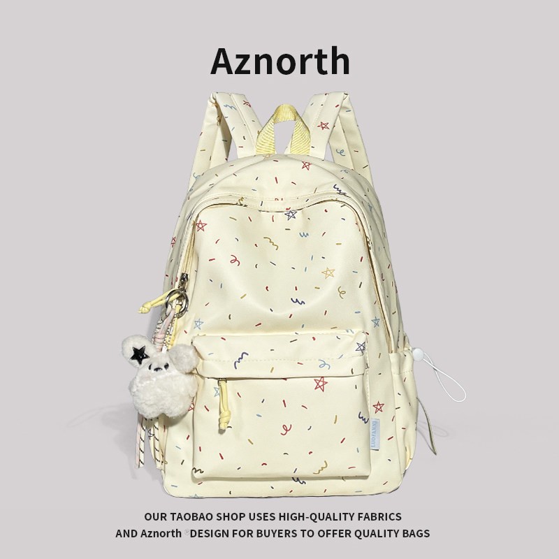 AZN新品 书包女初中生高中生小众设计背包学院风大容量双肩包7.15