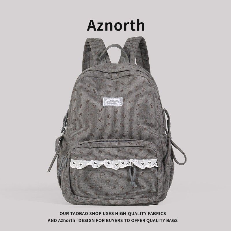 AZN新品背包双肩女初中生高颜值书包高中生学院风简约双肩包12.27