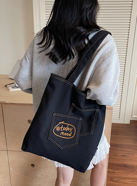 AZN新品 帆布包慵懒风托特包女单肩包2025秋潮大容量手提挎包9.11