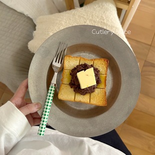 Cutlery丨超实用 出口日本304哑光不锈钢复古意面面包西餐深盘