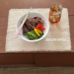 Cutlery 餐垫复古流苏设计感摆拍桌垫 很像韩国地毯