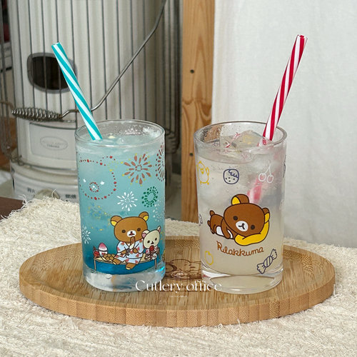 定制轻松熊玻璃牛奶果汁玻璃杯