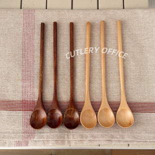Cutlery | 木质搅拌棒长柄荷木咖啡勺抹茶勺饮品搅拌勺