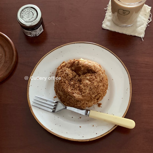 Cutlery丨日式手作风复古陶瓷碟手捏不规则平盘