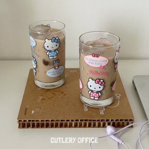 中古昭和Kitty玻璃果汁咖啡杯