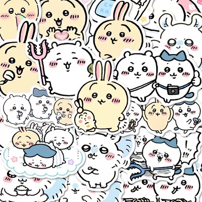 200张爆款卡通吉伊卡哇chiikawa贴纸呆萌小八周边diy手账桌面贴纸