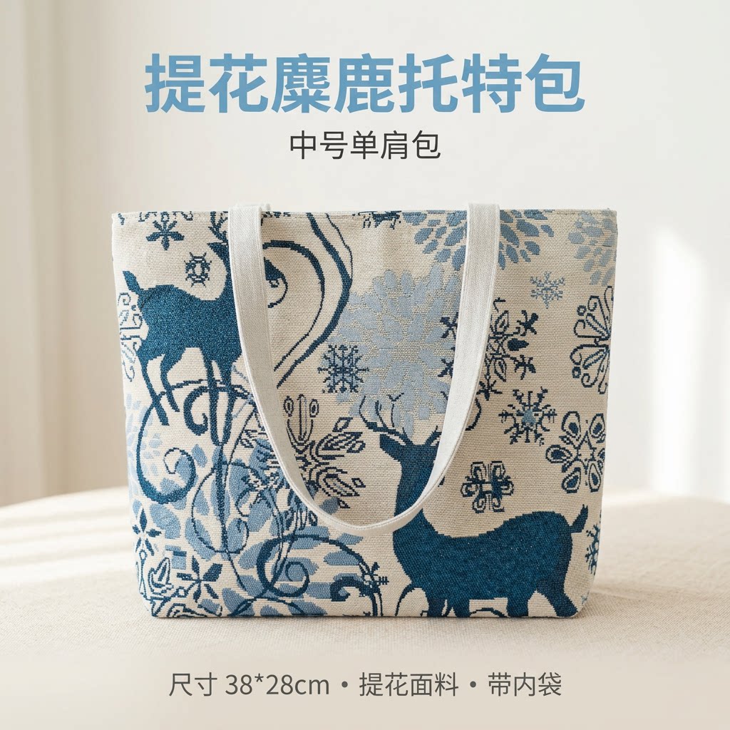 麋鹿帆布包包秋冬新款单肩包学生补习包女士上班通勤百搭通用女包