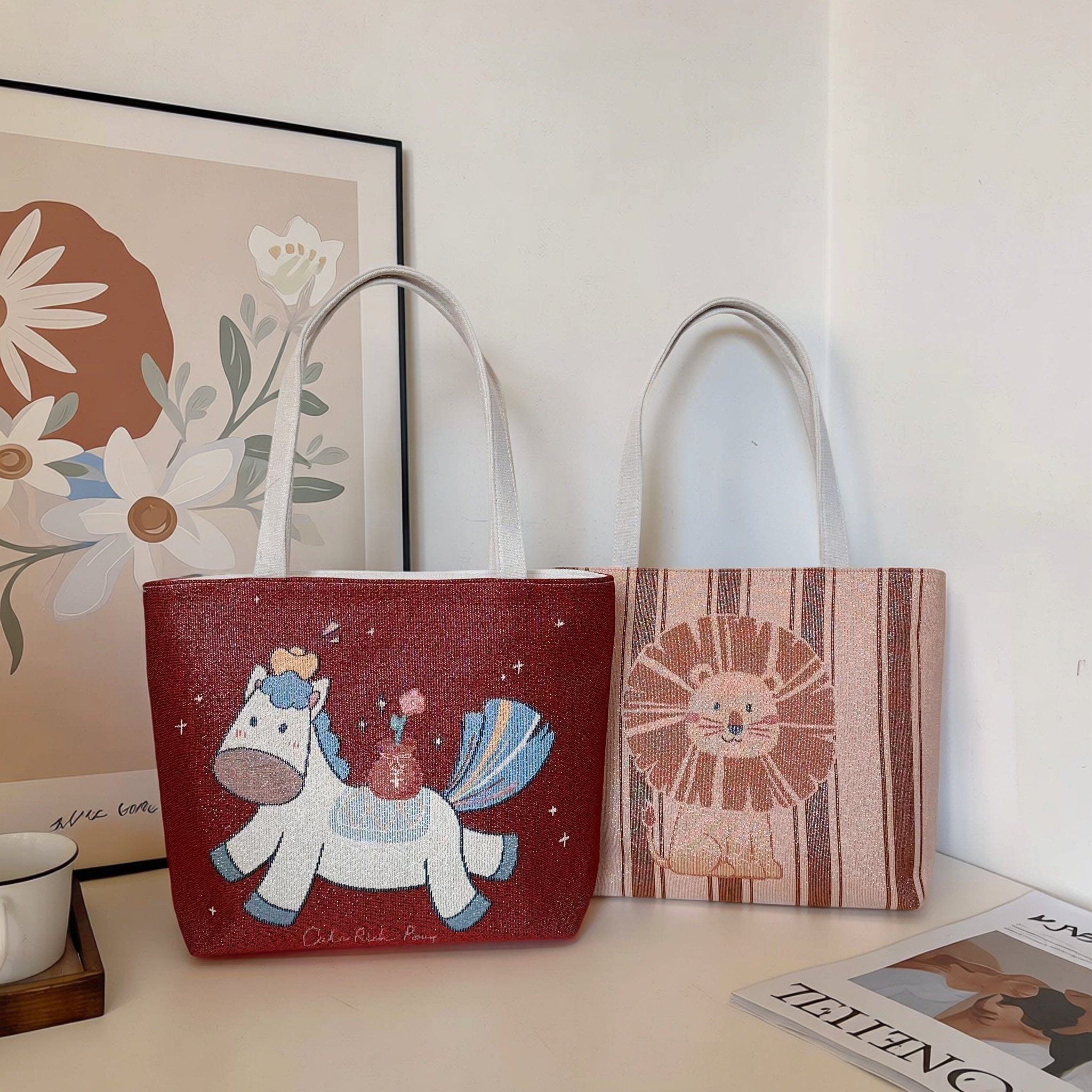 马年新款刺绣帆布包女单肩包包手提袋大容量上班休闲文艺手拎包,箱包皮具/热销女包/男包,单肩包,淘宝优惠券,粉丝福利购,淘宝优惠卷