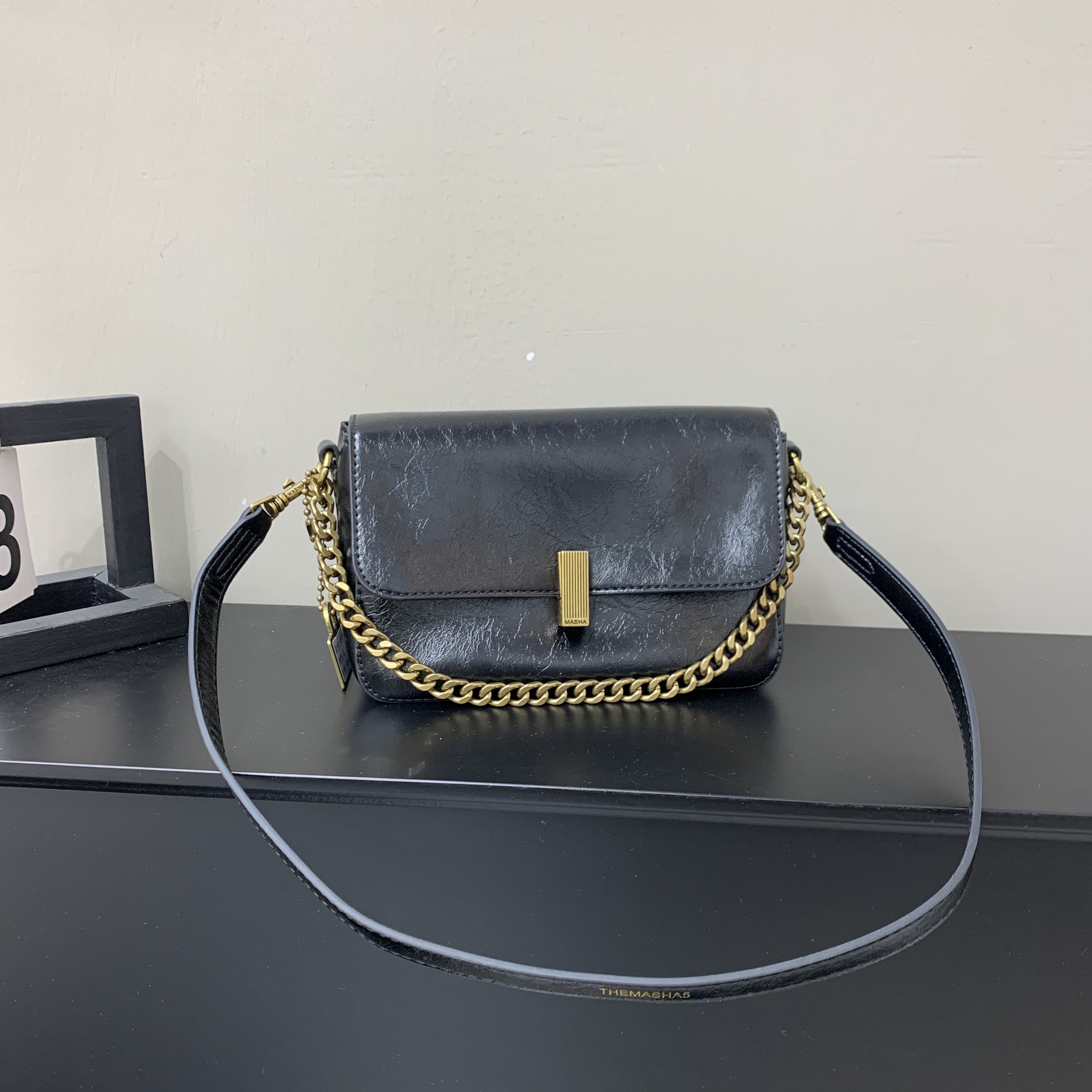 玛莎包包女小金条时尚百搭邮差包韩版通勤高级感简约单肩斜挎包包