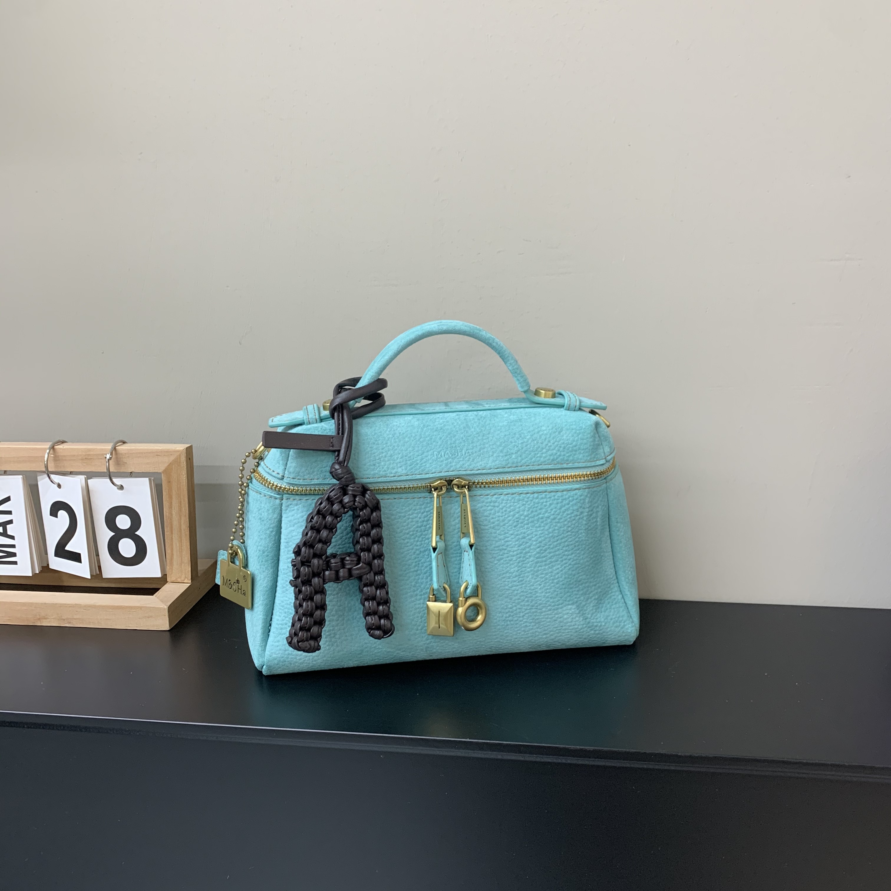 玛莎2026春季手提包包女小众高级质感盒子包韩版时尚单肩斜挎小包