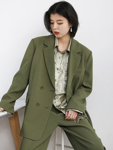 休闲小众西服套装 高级感炸街中长款 新款 外套女2024春季 女 黑色西装