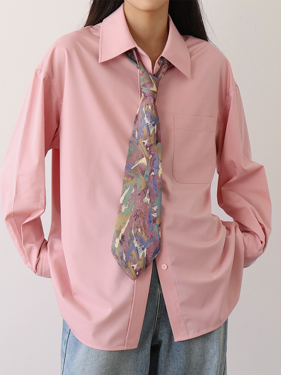 CHIC  CV 白桃薄荷清爽衬衣 垂坠不易皱春日基础粉色衬衫上衣,女装/女士精品,衬衫,淘宝优惠券,粉丝福利购,淘宝优惠卷