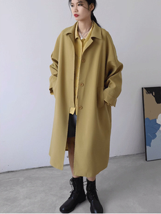 大衣 气质中长款 CHICVEN原创休闲宽松系带收腰风衣外套女秋季 新品