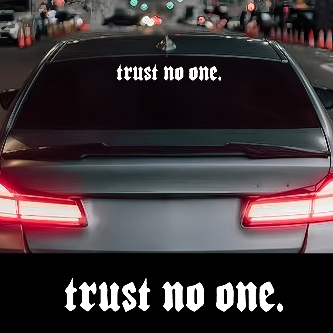 TrustNoOne哥特风标语车贴