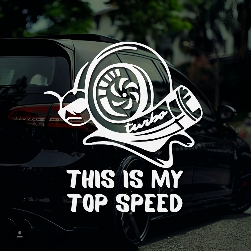 蜗牛涡轮这是我的最高速度个性创意车窗划痕遮挡装饰反光防水贴纸