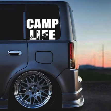 CAMP LIFE户外露营SUV反光车窗玻璃改装装饰摩托电动车贴纸定制