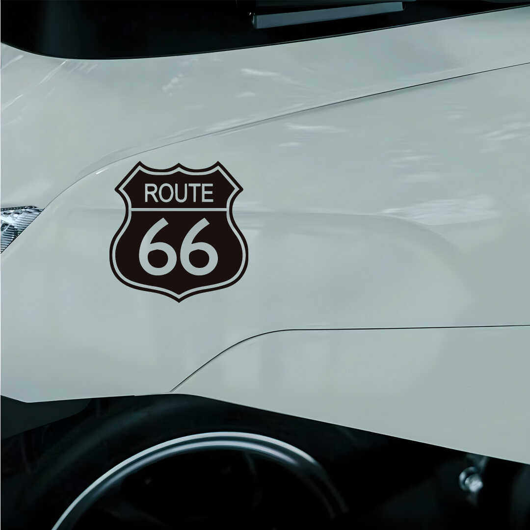 最速湾岸车贴 66号自由公路盾标 镂空汽车贴纸玻璃窗贴摩托油箱贴