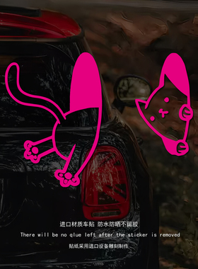 可爱猫咪探头车贴 车窗车身装饰贴纸 卡通风格汽车贴花 个性礼物
