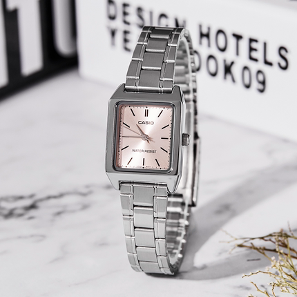 casio卡西欧手表女士小方块轻奢小众ins风学生款电子LTP-V007D-4E