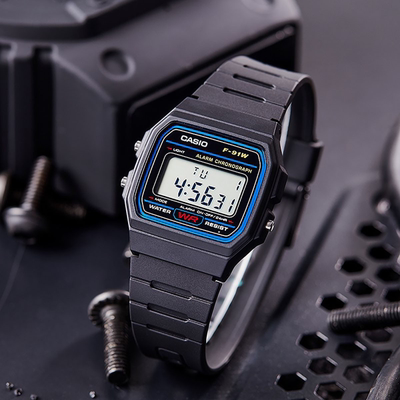 CASIO卡西欧手表小方块复古学生防水男女电子手表中性小方表f91w
