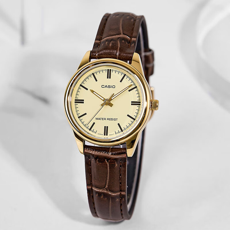 Casio卡西欧手表女指针防水简约气质百搭网红女表LTP-V005GL-9A