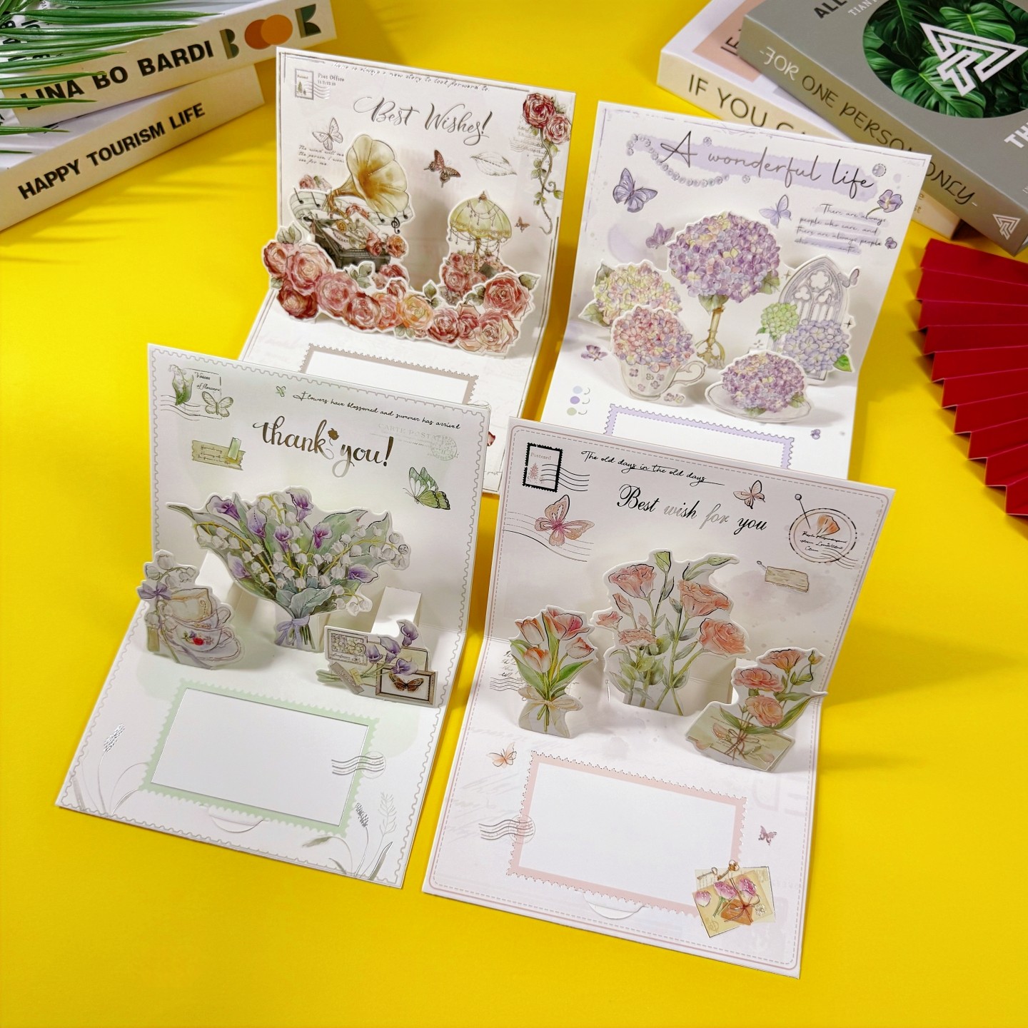 新款创意烫金3D立体贺卡高级感通用祝福感恩感谢伴手礼物留言卡片