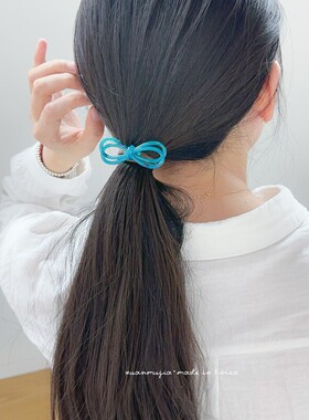 韩国进口FRANCE金标醋酸蝴蝶结发圈头绳女简约扎头发橡皮筋发绳