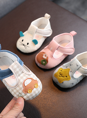 婴儿布鞋春秋手工宝宝学步鞋子女软底男0-1岁室内地板婴幼儿步前