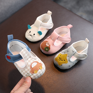 子女软底男0 1岁室内地板婴幼儿步前 春秋手工宝宝学步鞋 婴儿布鞋