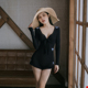洛丽卡泳衣女款 聚拢蝴蝶复古温泉 保守显瘦修身 2025新款 连体长袖