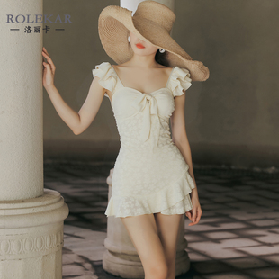 洛丽卡 泳衣女微胖女孩遮肉2025年新款高级纯欲小胸聚拢裙式游泳