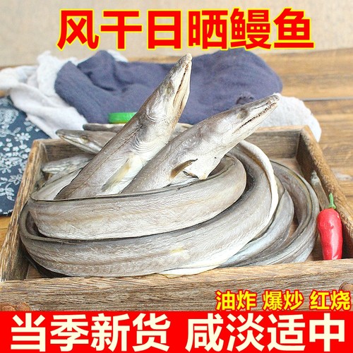 整条微咸风鳗鱼筒渔民自晒