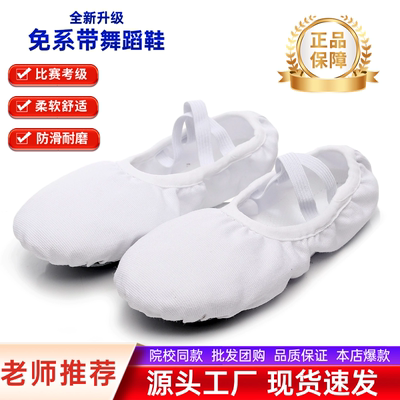 白色舞蹈鞋儿童女童软底鞋专业练功鞋男童瑜伽形体猫爪中国跳舞鞋
