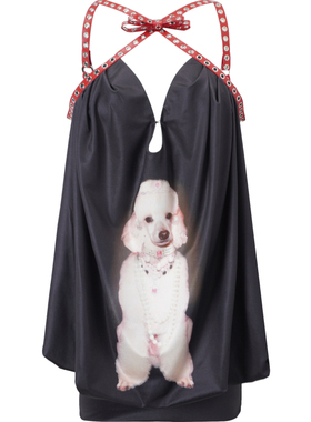 【Nodress】【i-dle 叶舒华同款】带粉宝石贵宾犬蓬蓬吊带连衣裙