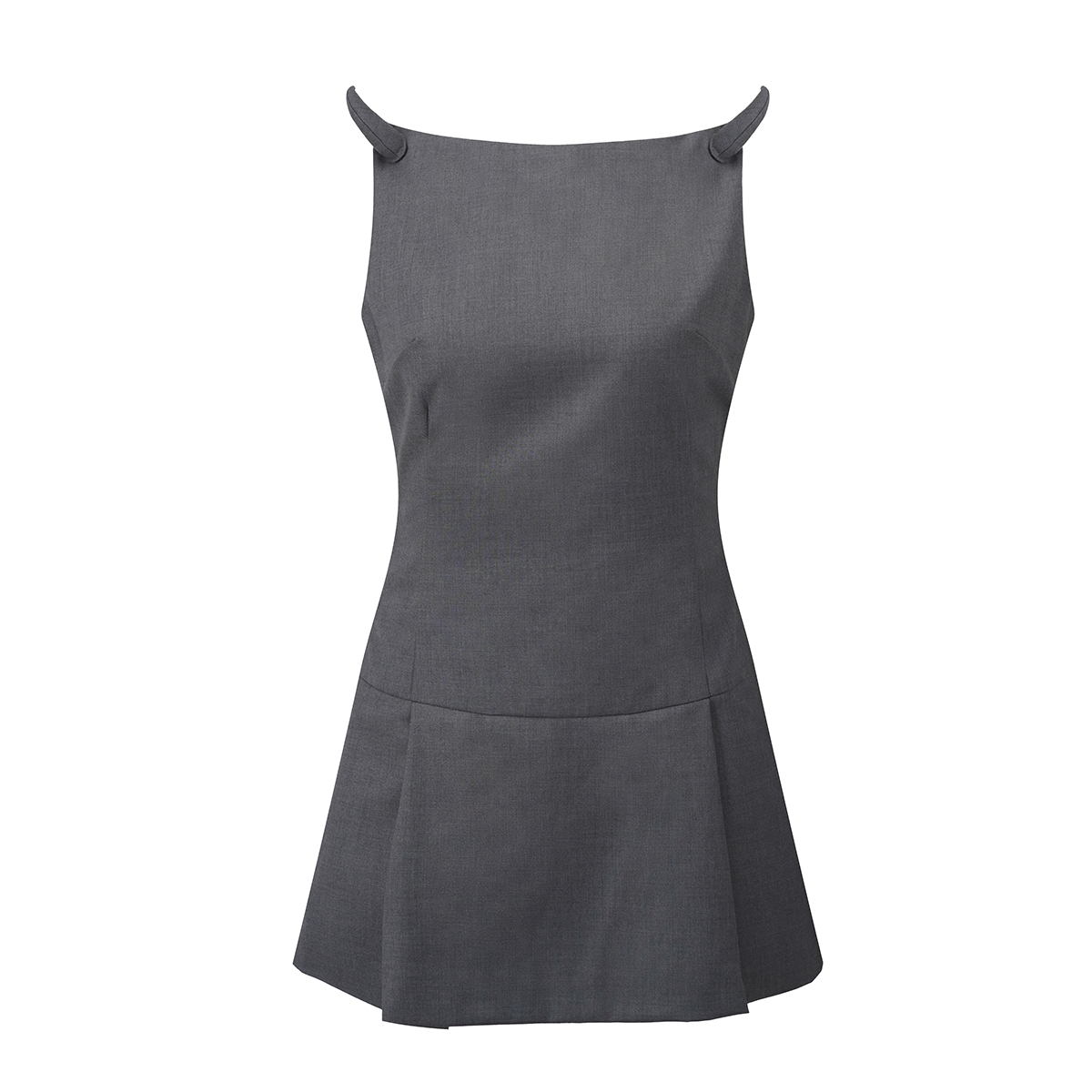 Nodress 魔鬼角灰色学生连衣裙 2025新款收腰无袖显瘦短裙女