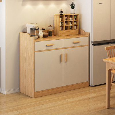 茶水柜置物架餐边柜靠墙一体小柜子储物柜客厅桌边柜置物柜收纳柜