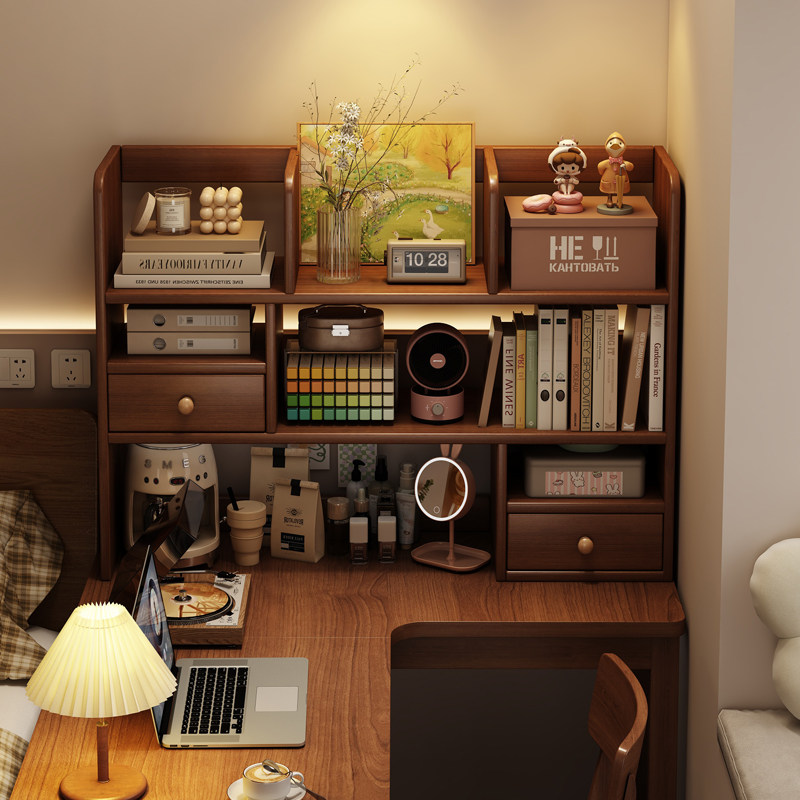 实木桌面书架立式多层桌上学生家用简易书桌小型卧室书本收纳架子,住宅家具,书架,淘宝优惠券,粉丝福利购,淘宝优惠卷