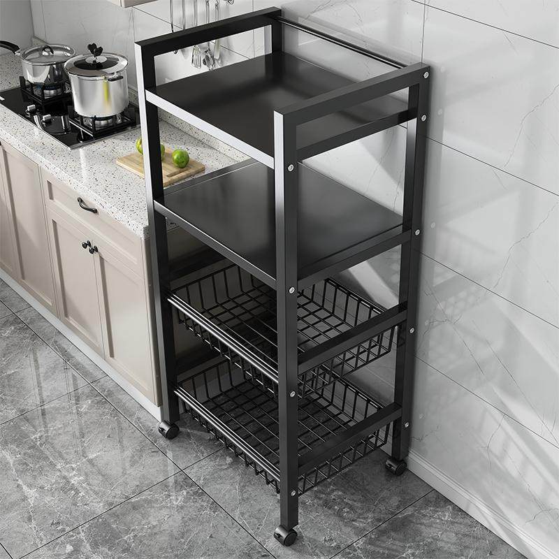 厨房置物架多层靠墙微波炉收纳架家用多功能落地果蔬菜篮推车架子,厨房/烹饪用具,微波炉置物架,淘宝优惠券,粉丝福利购,淘宝优惠卷