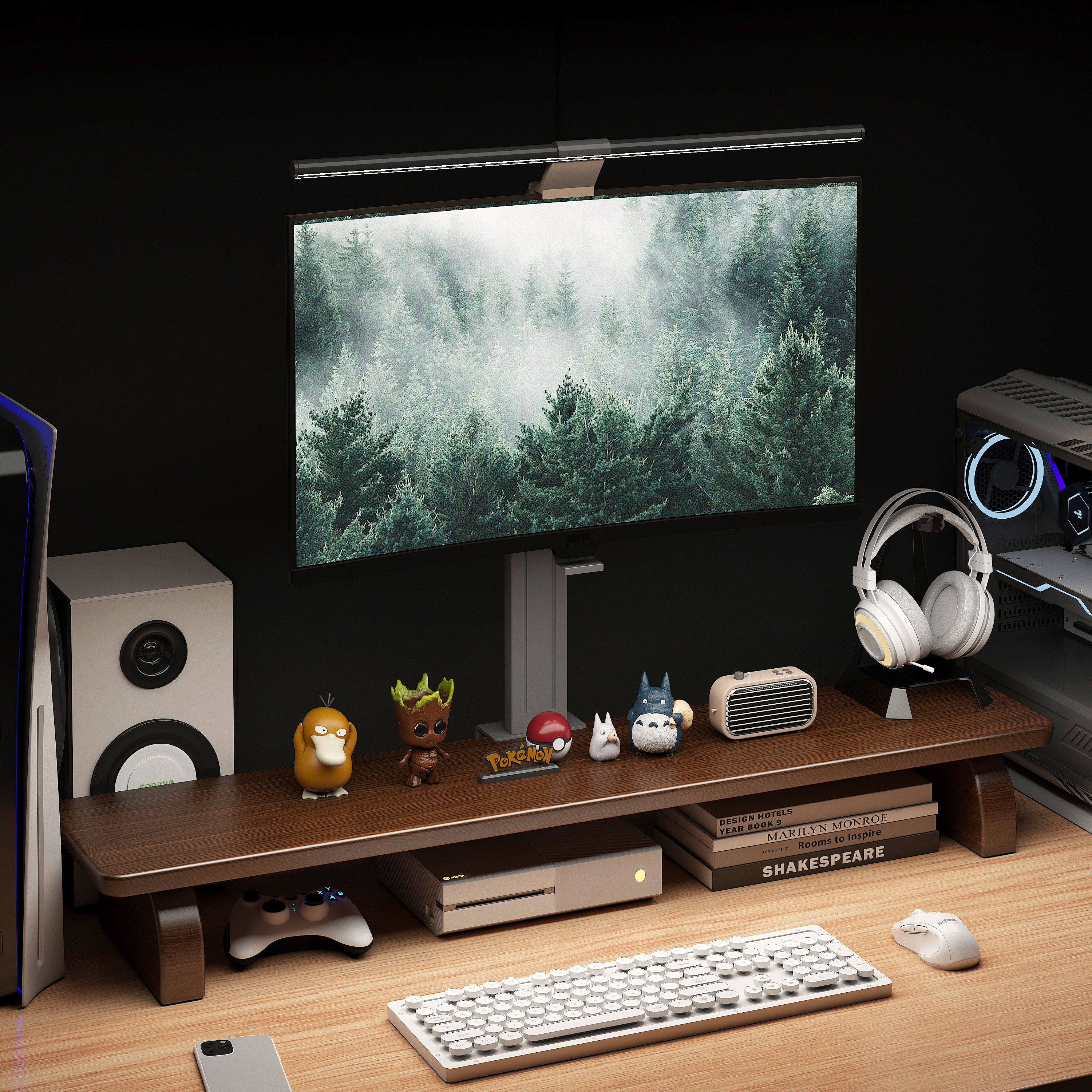 实木增高架笔记本支撑架台式电脑桌面实木垫高架底座显示器置物架