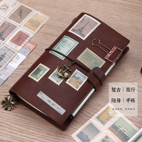 tn旅行手帐本活页复古皮质手账本