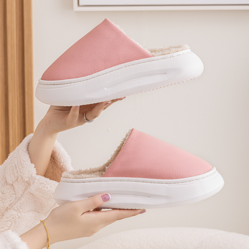 2023新款真牛皮男拖鞋防滑室内EVA头层牛皮保暖防水情侣皮质拖鞋