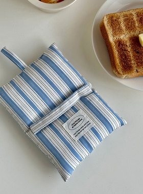 nicethings 韩风ins全棉蓝色条纹夹棉杯垫 隔热垫防烫垫 拍摄道具